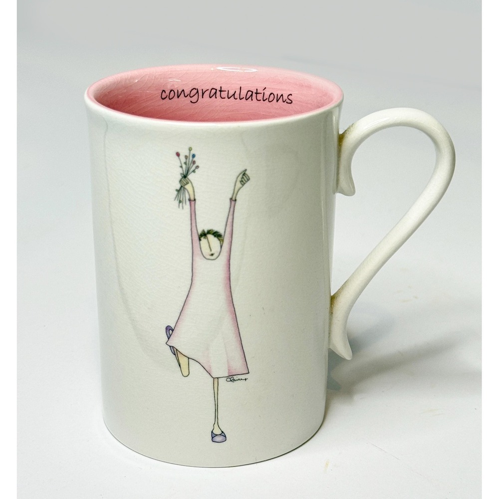 VTG DEMDACO Most Sincerely Congrats Mug Claire Stoner Art Cup Grad Gift Keepsake